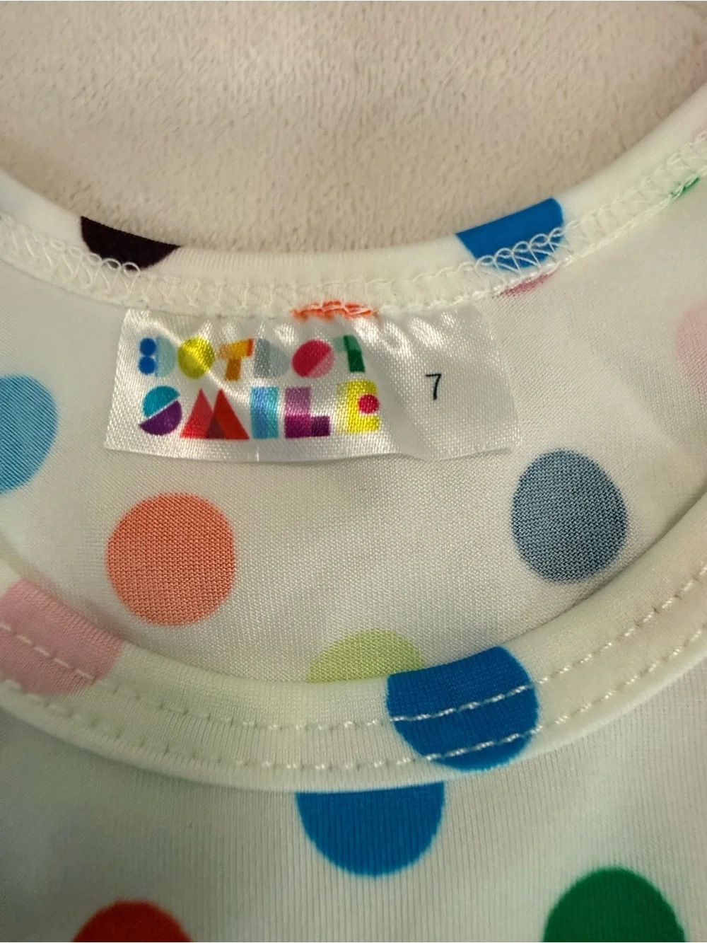 Dot Dot Smile White Sleeveless Dress with Multicolor Polka Dots